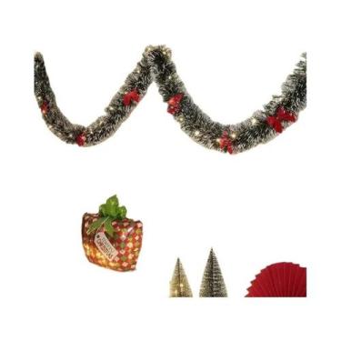 Imagem de Guirlanda De Natal LED De 2m, Artificial, DIY, Metalizada, Para Pendur