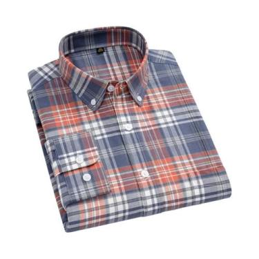 Imagem de Camisa Oxford Masculina Oversized 10XL 11XL 100% Algodão Moda Casual N