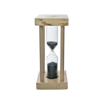 Imagem de Ampulheta de vidro com base de madeira 10 minutos 11,5cm - Fu Xing, PR