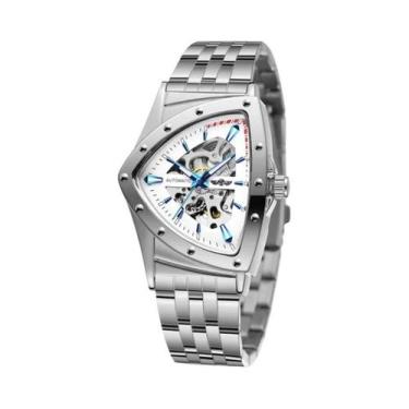 Imagem de Relógio Automático Mecânico Esqueleto À Prova d'Água Em Aço Inoxidável