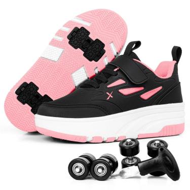 Imagem de Tenis Feminino Infantil Casual Com Rodinhas Duplas Diversao Garantida-Feminino