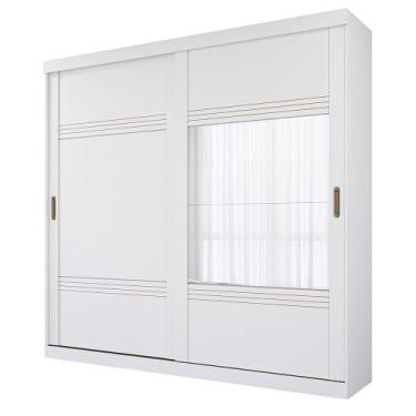 Imagem de Guarda Roupa Gramado 2 Portas Correr com Espelhos MDF - Panan, Branco