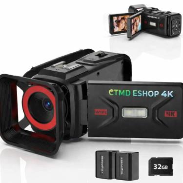 Imagem de Filmadora 4K ULTRA HD WebCam Tela 3 Zoom 18x 64MPX Bateria + Cartão 32GB Wlfi