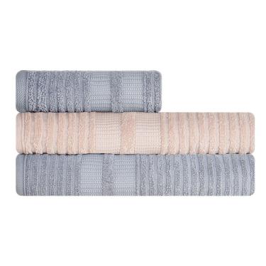 Imagem de Jogo de Toalha de banho grande Karsten Brisa 100% Algodão 430g/m² 3 peças 