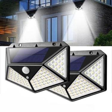 Imagem de Kit Luminária Solar LED 100 LEDs com Sensor de Presença, À Prova dÁgua