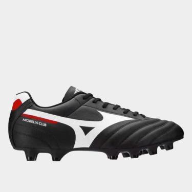 Imagem de Chuteira Campo Mizuno Morelia Club Unissex, Preto, Branco, 38
