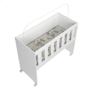 Imagem de Mini Berço Multiuso com Colchão - Prado Moveis, Branco