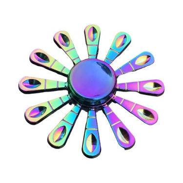 Imagem de Fidget Spinner De Metal Com Gradiente Arco-Íris, Rolamento Silencioso,