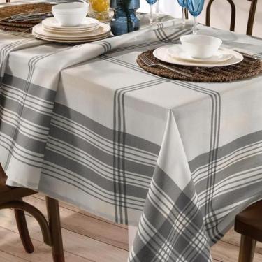 Imagem de Toalha de Mesa Dohler Renova Luna Cinza Xadrez Clean Sempre Limpa, 1,4