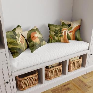 Imagem de Kit 4 Capas De Almofadas Tecido Decorativas Abstrato Floral 40x40 cm -