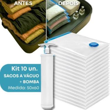 Imagem de Kit 10 Sacos a Vácuo Magnow 50x60 cm com Bomba Manual Inclus - Congrat