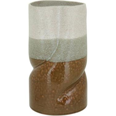 Imagem de VASO DECORATIVO ENFEITE PLANTA CERÂMICA 28x16x16cm MARROM