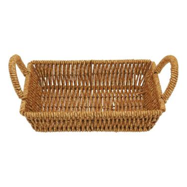 Imagem de CESTA PLÁSTICO 4x19x19cm NATURAL DECORATIVA ORGANIZADORA