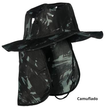 Imagem de Kit 2 Chapéu Pescador Australiano Oem 100% Poliéster Tamanho Único Camufl Preto Adulto