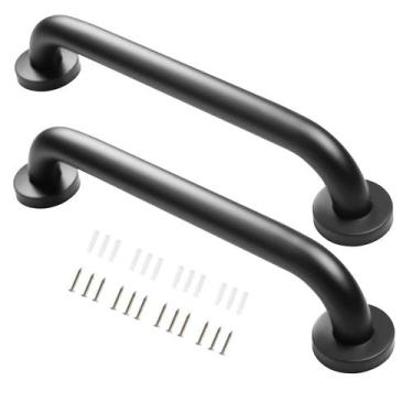 Imagem de Barra de segurança para corrimão de escada, ferro, 30 cm, pacote com 2