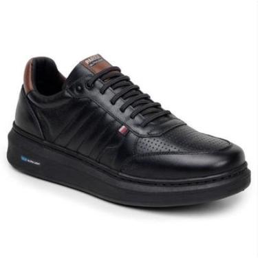 Imagem de Tênis Masculino Couro Legitimo Casual Detalhado-Masculino