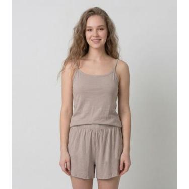 Imagem de Pijama Feminino De Alças Select Bege, G, Bege