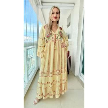 Imagem de Vestido Longo Indiano Premium Luxo Boho Chic c/ Forro-cod.170 - Aleci 