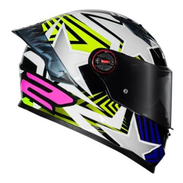 Imagem de Capacete LS2 FF358 Pro Estellar Estrela LANÇAMENTO Star Preto Amarelo 