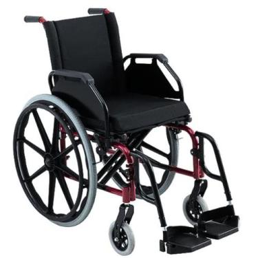 Imagem de Cadeira De Rodas Aço Carbono Até 120 Kg Ke Ortobras, 46cm, Vermelho