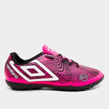 Imagem de Chuteira Society Umbro Orbit Unissex, Rosa, Preto, 39