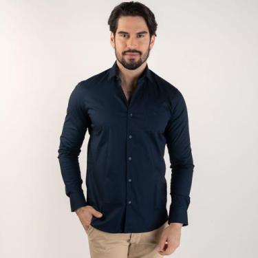 Imagem de Camisa Aramis Slim Tricoline Azul Marinho, GG