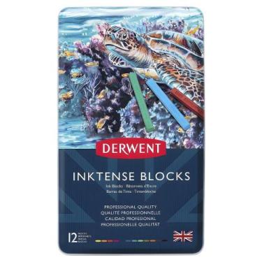 Imagem de Giz Aquarelavel Profissional Derwent Inktense Blocks 12 Pçs