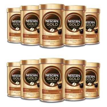 Imagem de Café Solúvel Nescafé Gold Espresso Suave Kit 10 Latas 100g
