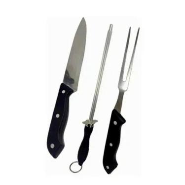 Imagem de Kit para Churrasco Faca Chaira Garfo - Talberg