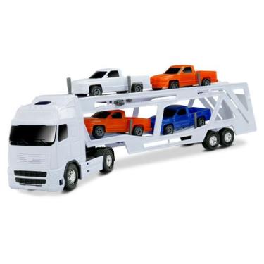 Imagem de Caminhão Voyager Cegonheira C/4 Pick Ups 54 Cm Roma Brinquedos - Ref. 
