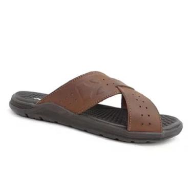 Imagem de Sandália Chinelo Kildare Slide Em Couro Casual Confort Masculino Adult