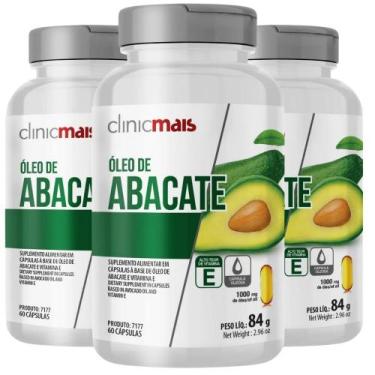 Imagem de KIT 3X Óleo de Abacate com Vitamina E 1000mg 60 cápsulas - Clinicmais
