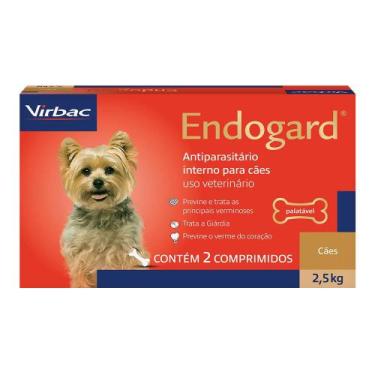 Imagem de Vermífugo Virbac Endogard Para Cães Até 2.5Kg 2 Comprimidos