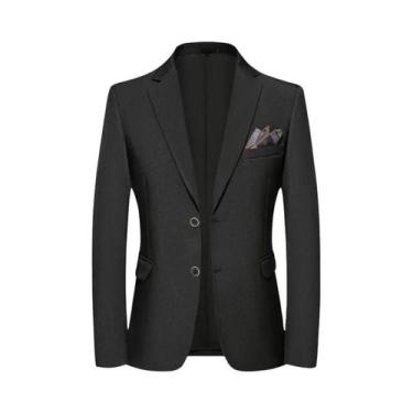 Imagem de Blazer Masculino Slim Fit De Cor Sólida Estilo Coreano Para Viagens Ao