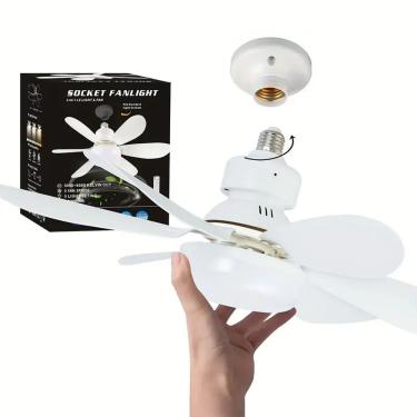 Imagem de Mini Ventilador de Teto com Iluminação LED Utimix 60W Super Silencioso para Bocal E27