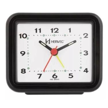 Imagem de Relógio Despertador Quartz Original 1 Ano De Garantia, Preto
