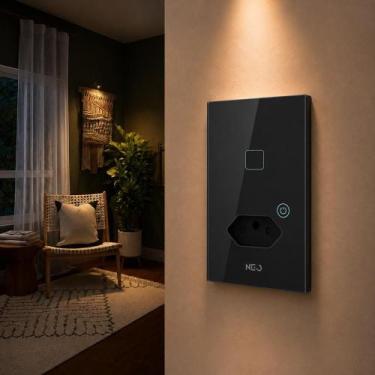 Imagem de Interruptor Inteligente Smart Zigbee Alexa 1 Botão Tomada 4x2 Bivolt P