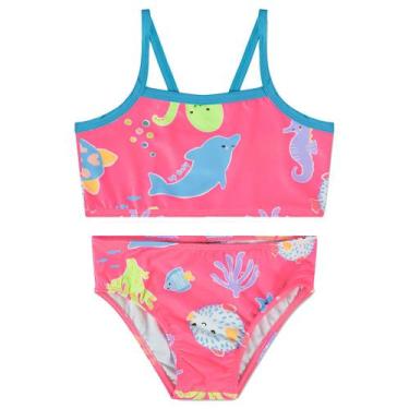 Imagem de Biquíni Bebê Proteção UV Bichinhos do Mar Pink Neon Up Baby, 3