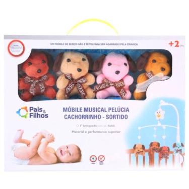 Imagem de Mobile Musical Pelucia Cachorrinhos Pais & Filhos, Colorido
