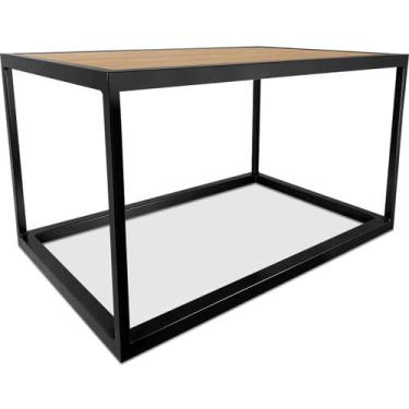 Imagem de Mesa De Centro Goldin Retangular Para Sala Decoração Preto/Jade - Genu