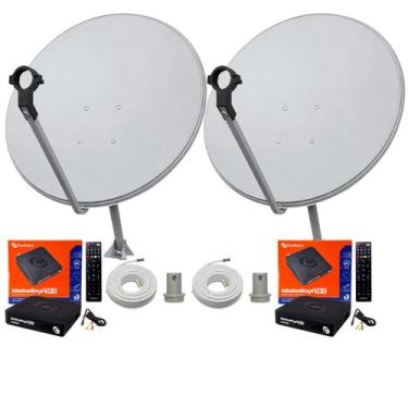 Imagem de Kit Century Midiabox B7 Receptor Digital Antena Ku LNBF Cabo 15 m