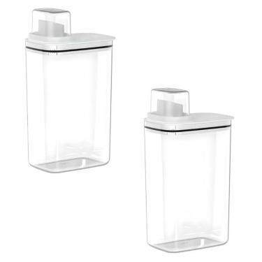 Imagem de Kit 2 Dispensers Flow DFW200BCF 2,3L para Sabão e Amaciante em PS BPA Free Lavanderia Branco Ou