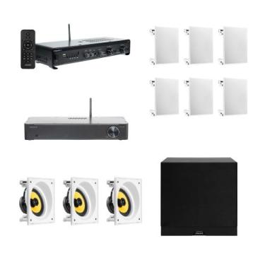 Imagem de COMP Kit Som Ambiente Frahm para Ambientes - Amplificador + Caixas + S