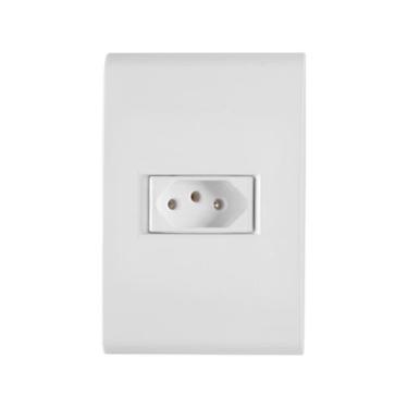 Imagem de Conjunto de Tomada 2P + T Simples 4x2 10A - Tramontina Liz Branco