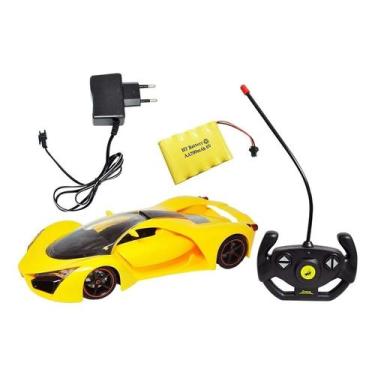 Imagem de Carro De Controle Remoto Sem Fio Sport Lamborghini Ferrari amarelo - d