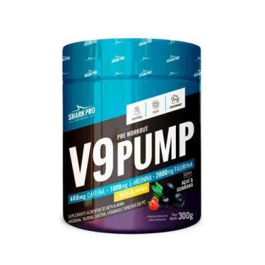 Imagem de V9 Pump Shark Pro Pré-Treino com Cafeína pote 300g, Açai com Guaraná