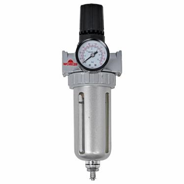 Imagem de Filtro Regulador de Ar para Pneumático Worker 1-4 NPT 10 BAR Dreno Automático