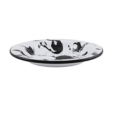 Imagem de Prato Fundo 22 Esmaltado Marmorizado Preto - 500 ml - Ewel