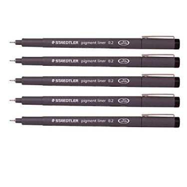 Imagem de Canetas de desenho Statedtler Staedtler 0,2 mm com forro de pigmento para delineador de esboços Embalagem com 5