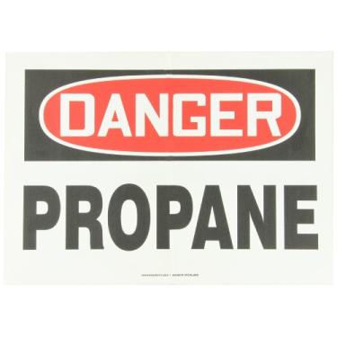 Imagem de Accuform MCHL206VS Placa de Segurança de Vinil Adesivo, Lenda "Propano Perigo", 25,4 cm de Comprimento x 35,5 cm de Largura x 0 cm de Espessura, Vermelho/Preto sobre Branco